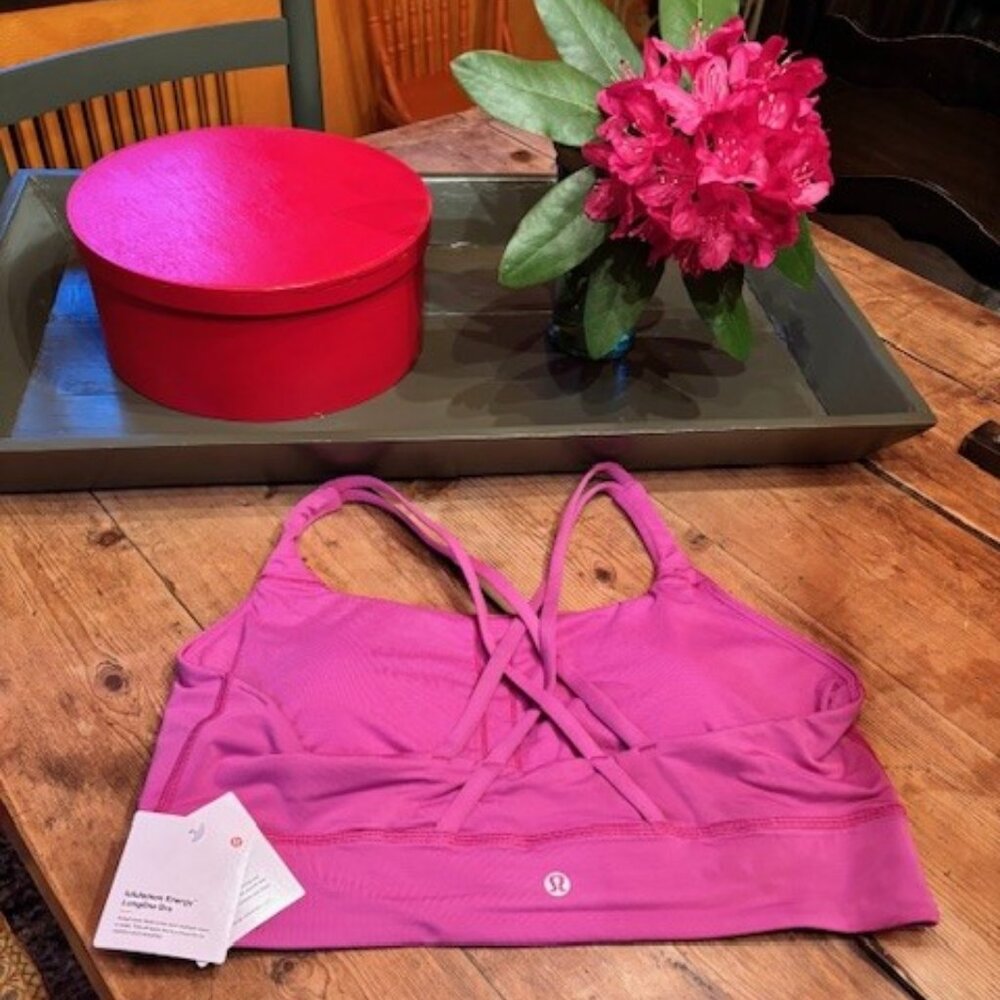 Lululemon Athletica Energy Longline Bra in Pow Pink Size 14  NEW W/TAGS